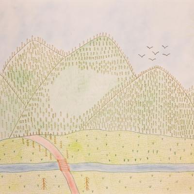 Schöne Landschaft vor den Bergen von Stefan Hölbling