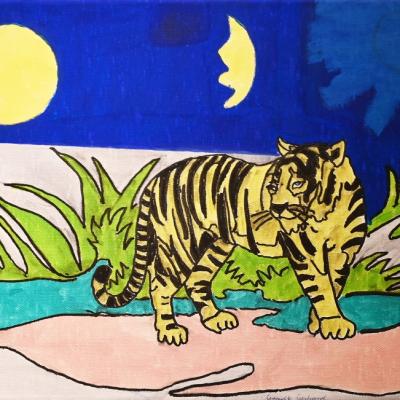 Tiger bei Nacht von Gerhard Gaadt
