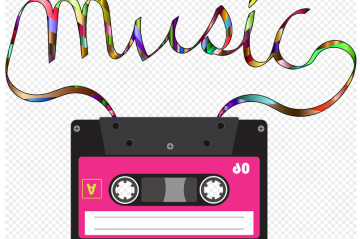 Musikkassette in rosa und Schrift 