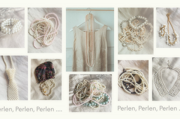 Collage mit Bildern von Perlen
